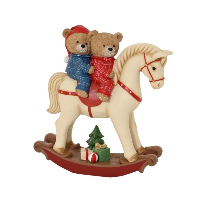 ORSI SU CAVALLO A DONDOLO H.80CM. RESINA